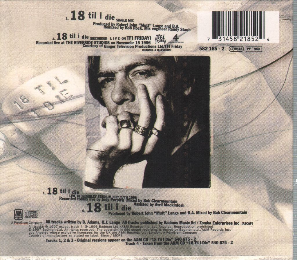 Bryan Adams - 18 Til I Die - Cd