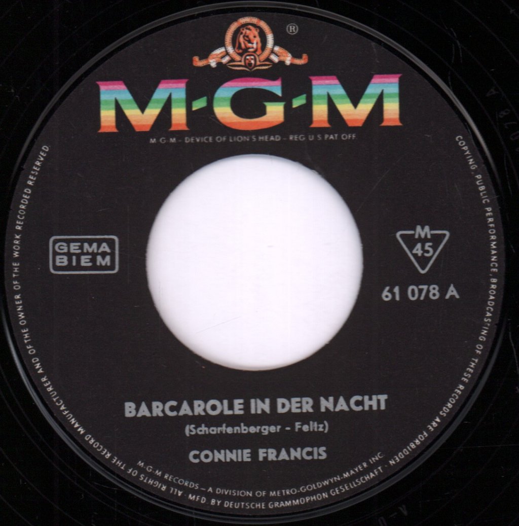 Connie Francis - Barcarole In Der Nacht - 7 Inch