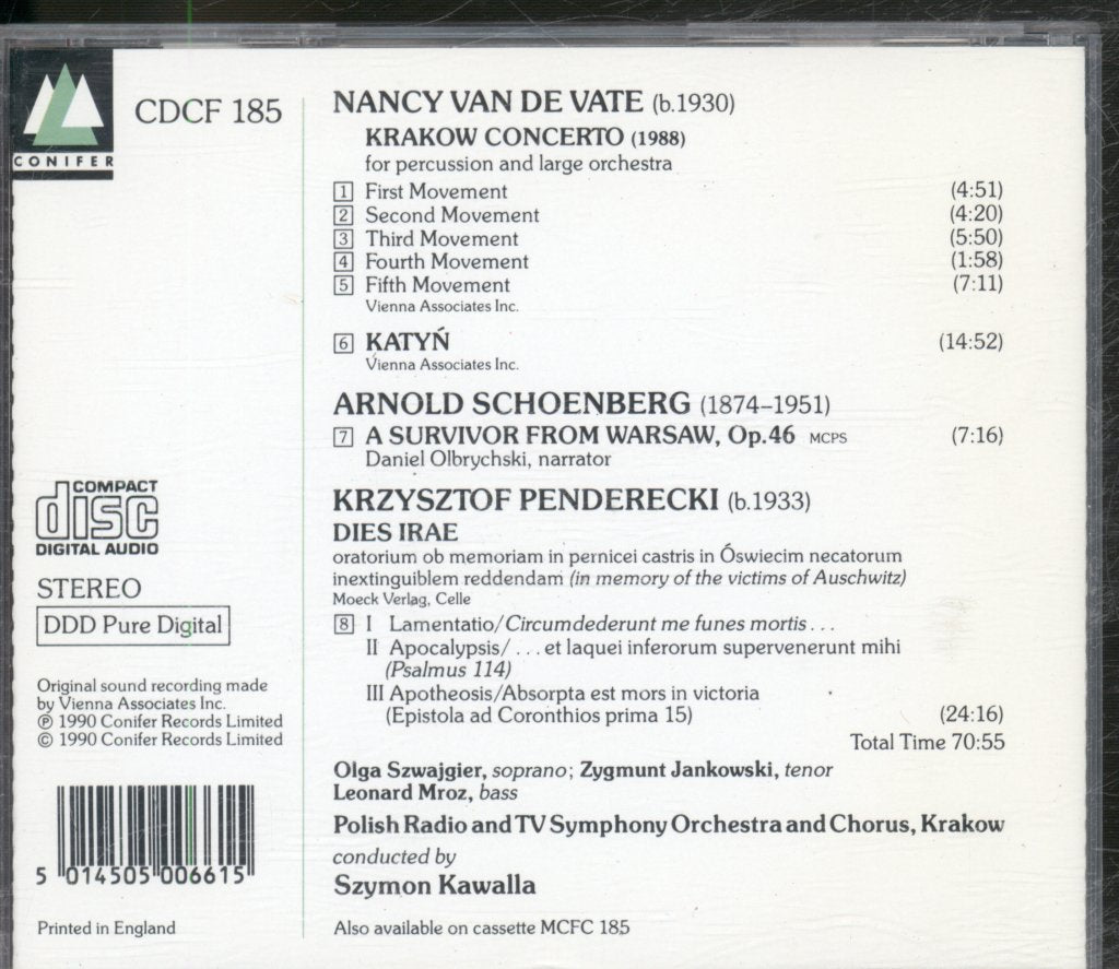 Daniel Olbrychski, Polish Radio And TV Symphony Orchestra Krakow - Penderecki / Schoenberg / Van De Vate - Dies Irae / A Survivor From Warsaw / Krakow Concerto / Katyń - Cd