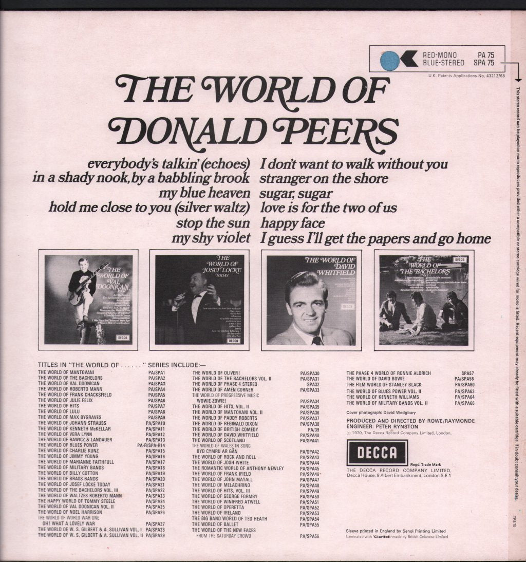 Donald Peers - World Of Donald Peers - Lp