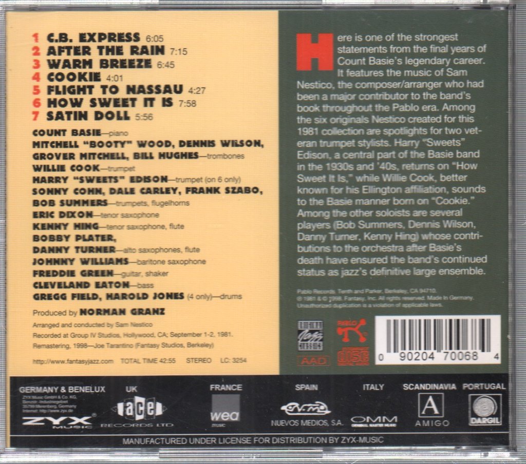 Count Basie Orchestra - Warm Breeze - Cd