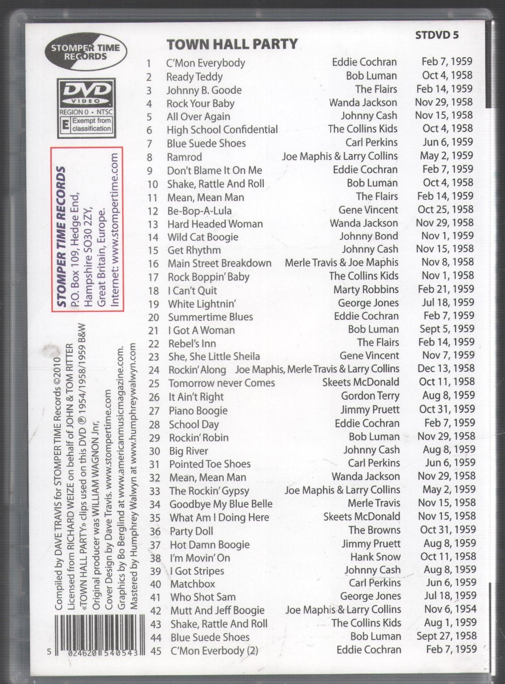 Various Artists - Hot Shot Rockabillies: Town Hall Party - Dvd