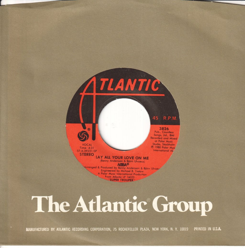 ABBA - Lay All Your Love On Me - 7 Inch