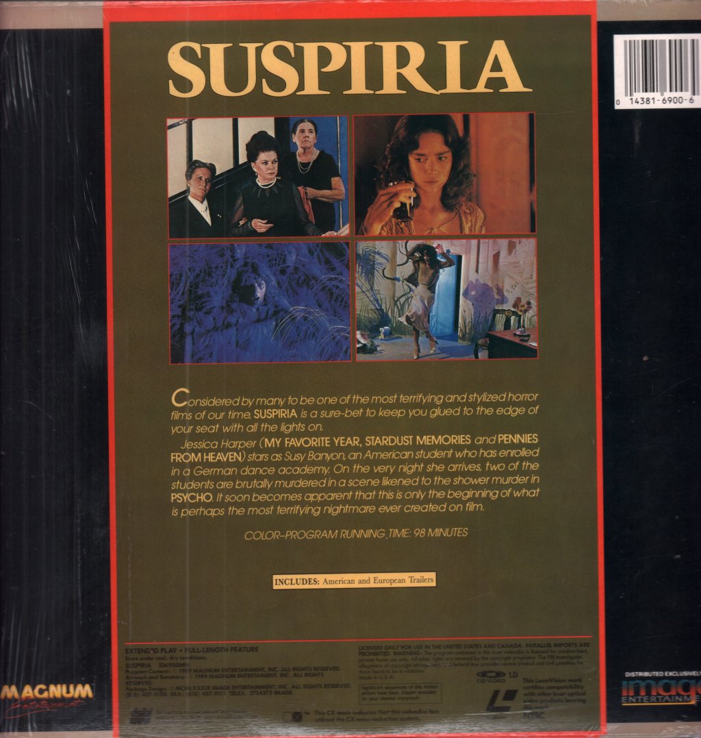 Suspiria - suspiria - Laser Disc