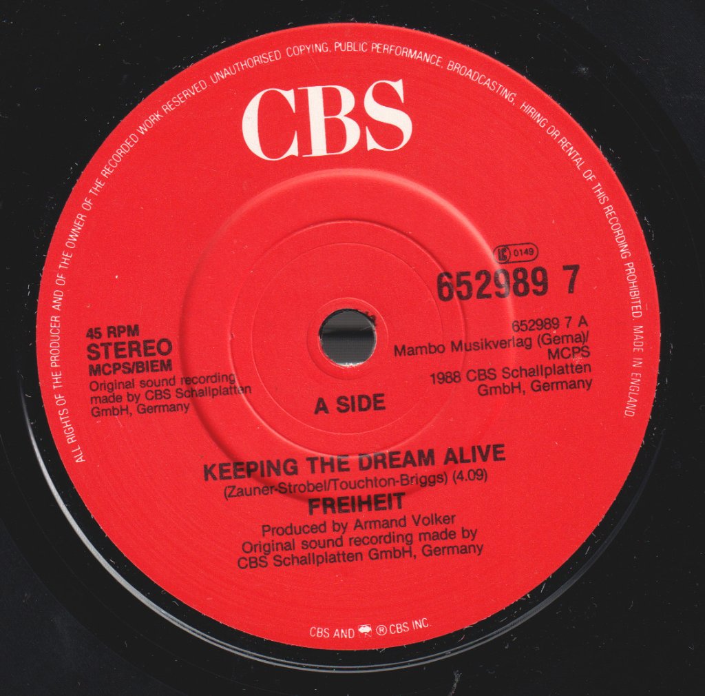Freiheit - Keeping The Dream Alive - 7 Inch