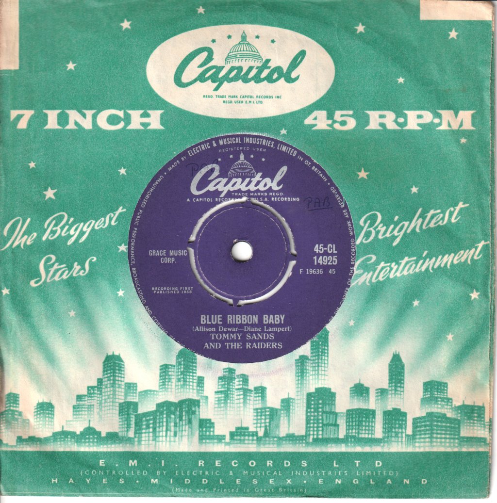 tommy sands and the raiders - Blue Ribbon Baby - 7 Inch