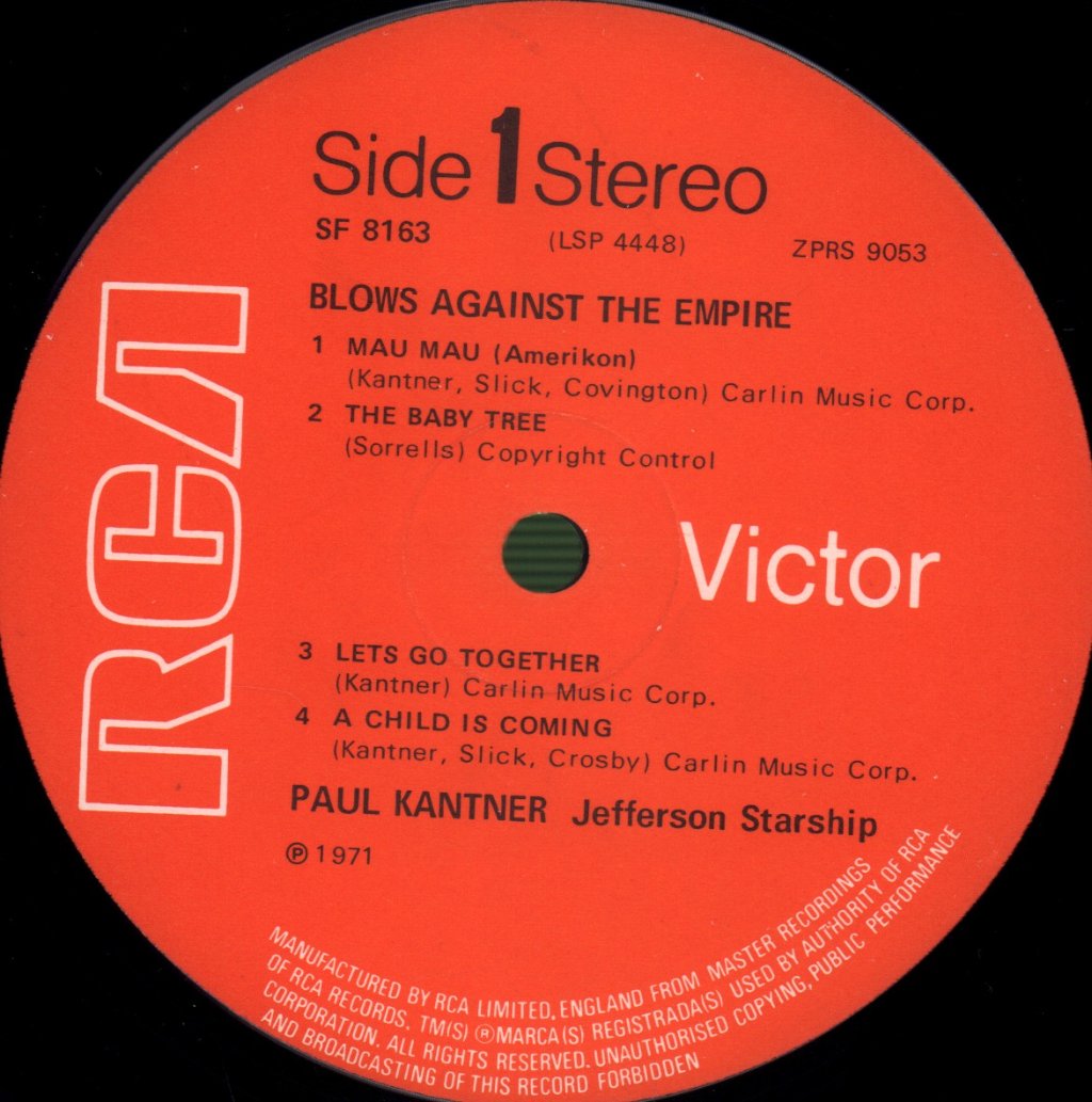 Paul Kantner And Jefferson Starship - Blows Against The Empire - Lp