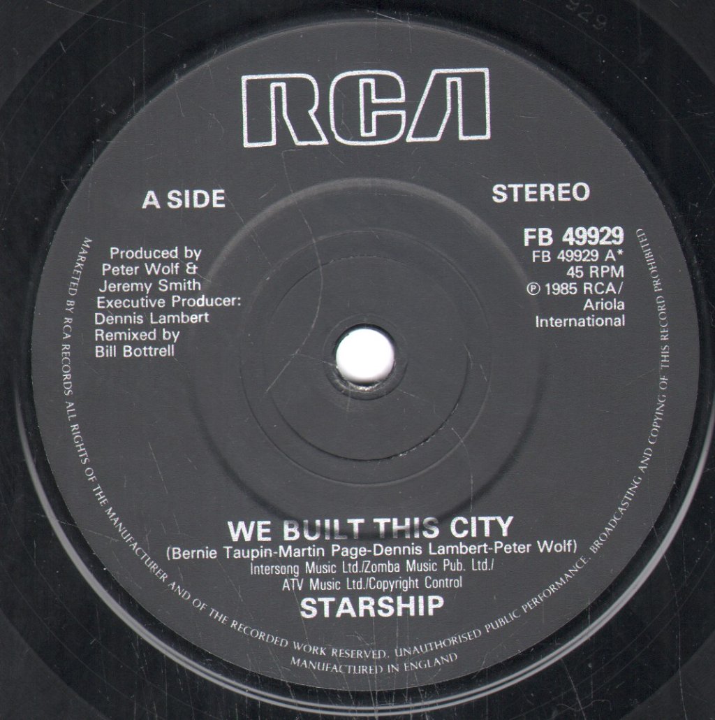 Starship - We Built This City - 7 Inch