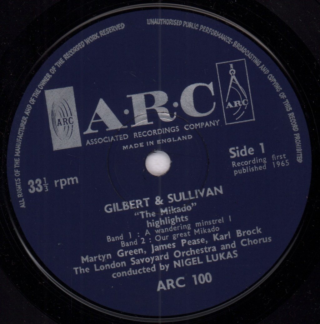 martyn green james pease karl brock - Vocal Highlights From The Mikado - 7 Inch