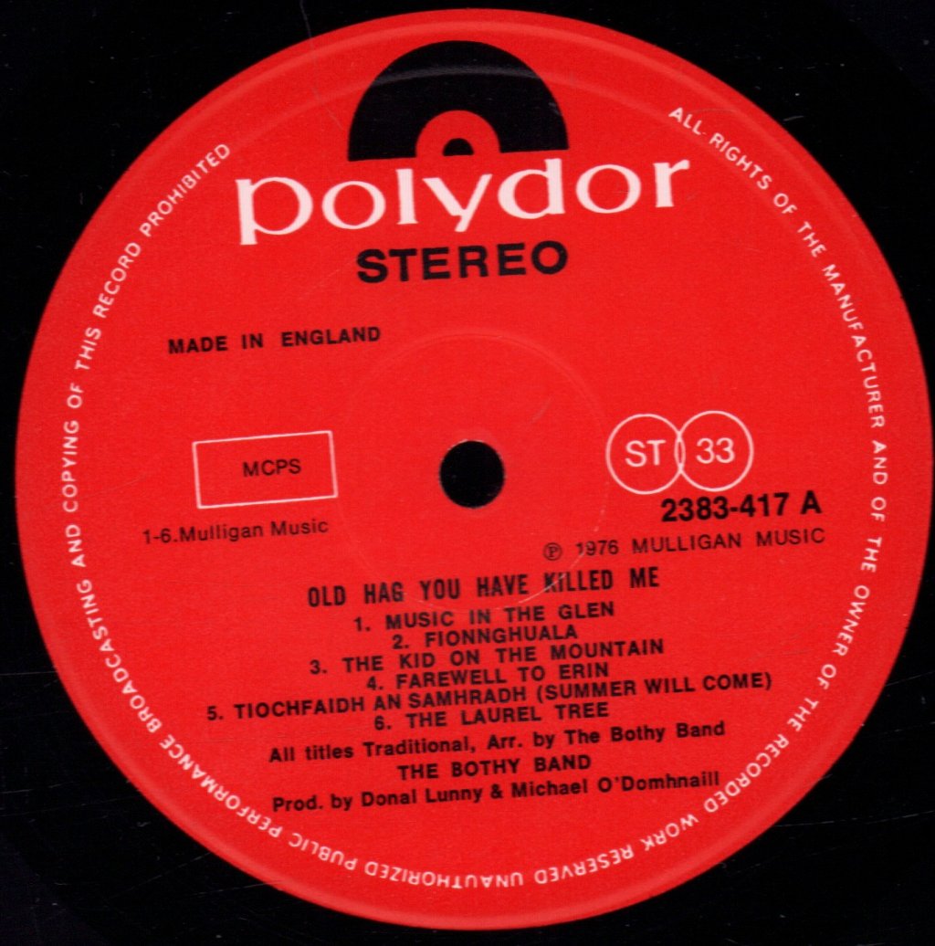 Bothy Band - Old Hag You Have Killed Me - Lp