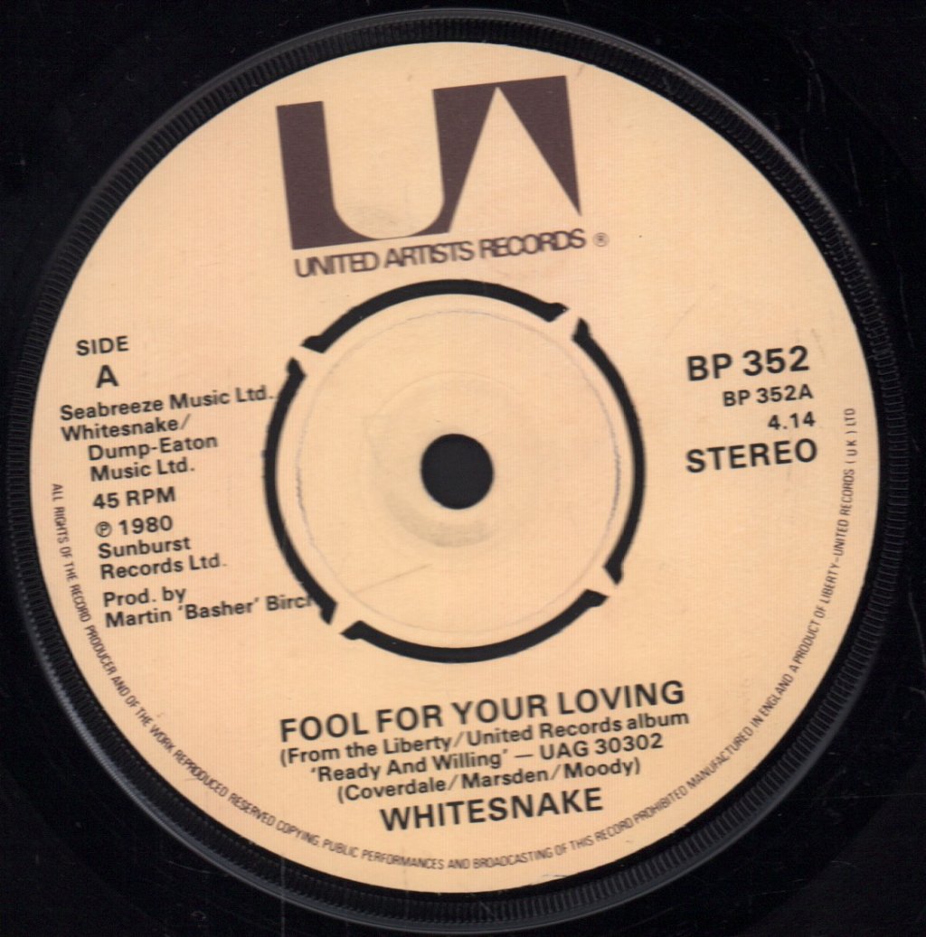 Whitesnake - Fool For Your Loving - 7 Inch