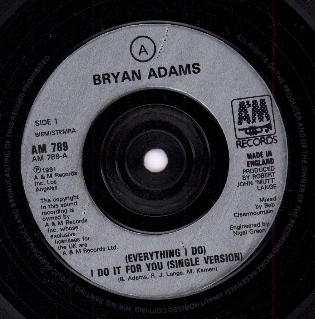 Bryan Adams - Everything I Do I Do It For You - 7 Inch