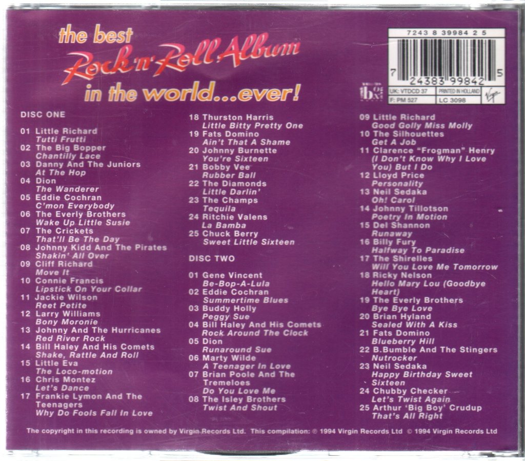 Various Artists - Best Rock 'N' Roll Album In The World... Ever - Double Cd