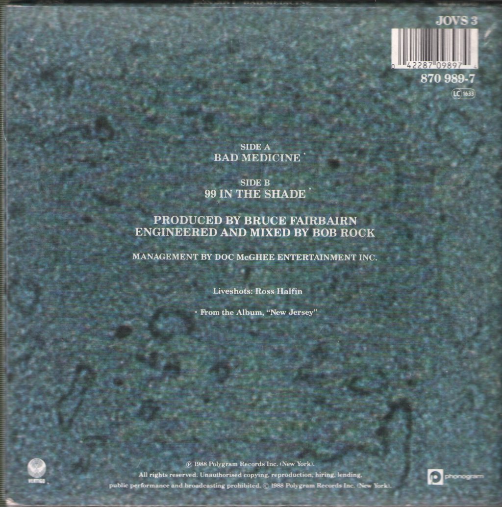 Bon Jovi - Bad Medicine - 7 Inch