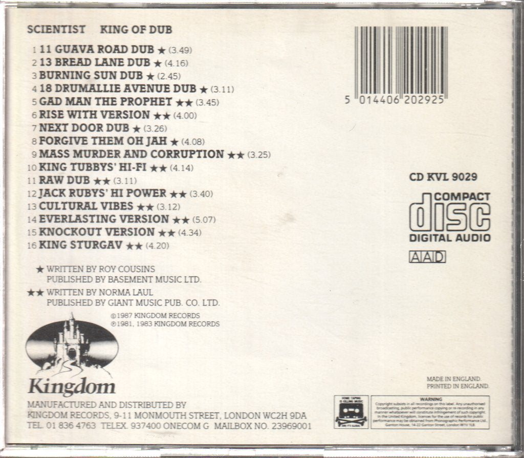 Scientist - King Of Dub - Cd