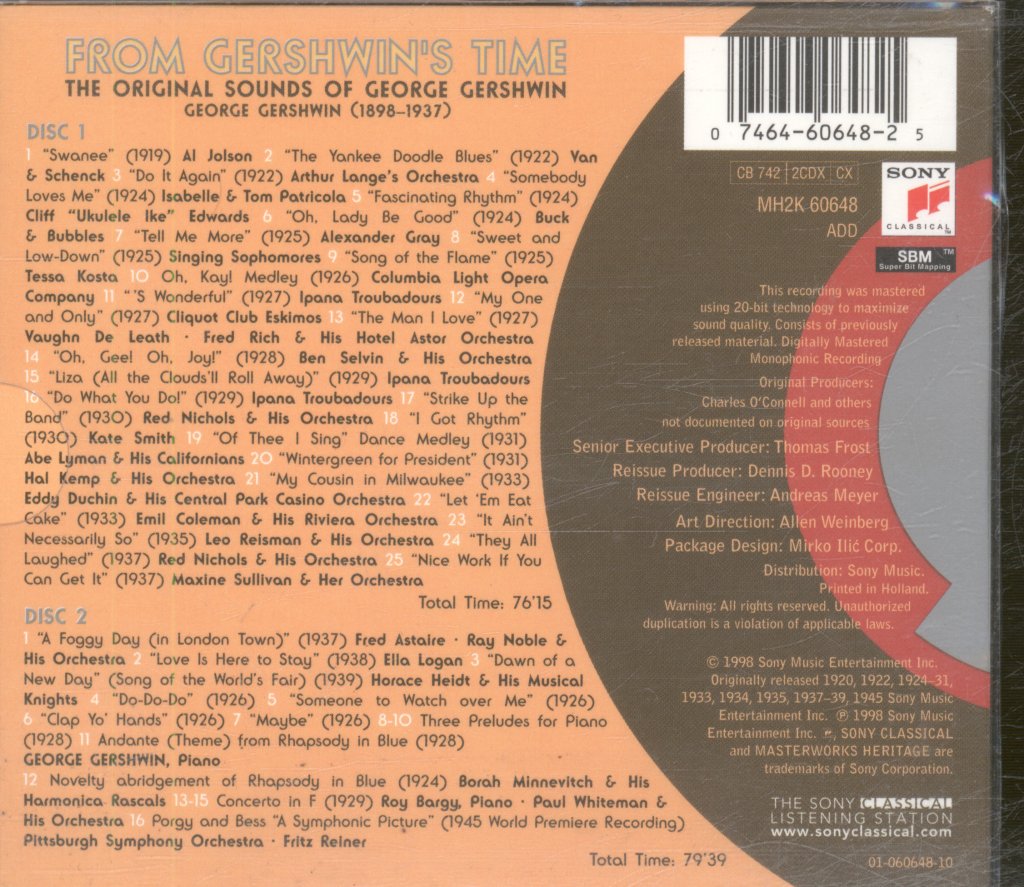 Various Artists - From Gershwin's Time: The Original Sounds Of George Gershwin 1920-1945 - Double Cd