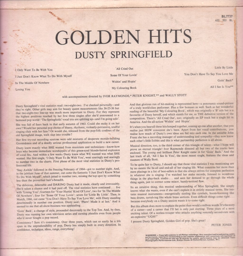 Dusty Springfield - Golden Hits - Lp