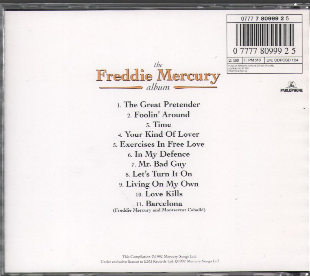 Freddie Mercury - Freddie Mercury Album - Cd