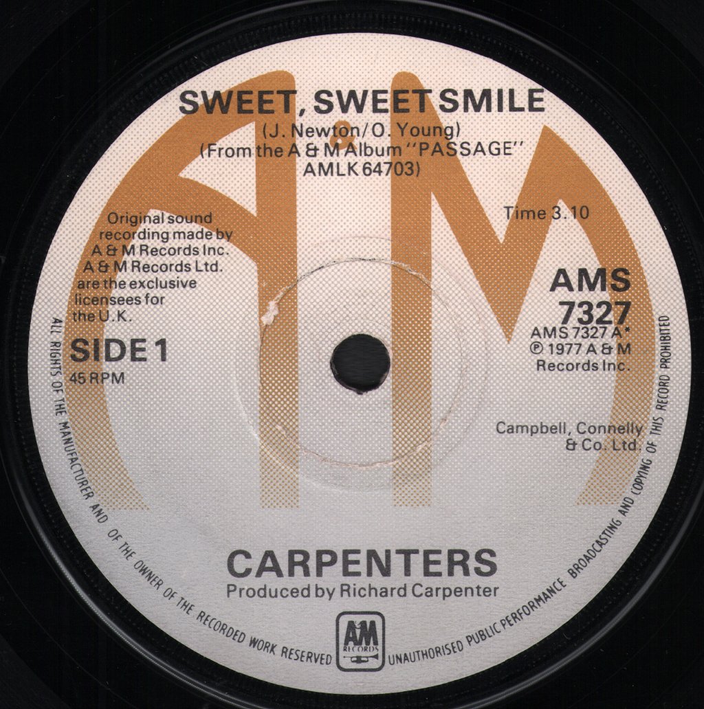 Carpenters - Sweet Sweet Smile - 7 Inch