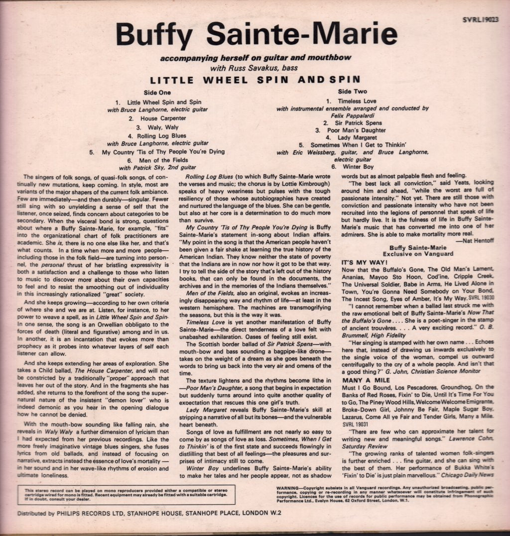 Buffy Sainte-Marie - Little Wheel Spin And Spin - Lp