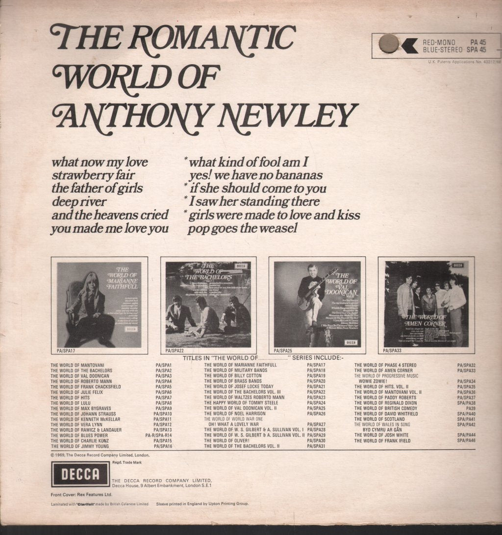 Anthony Newley - Romantic World Of Anthony Newley - Lp