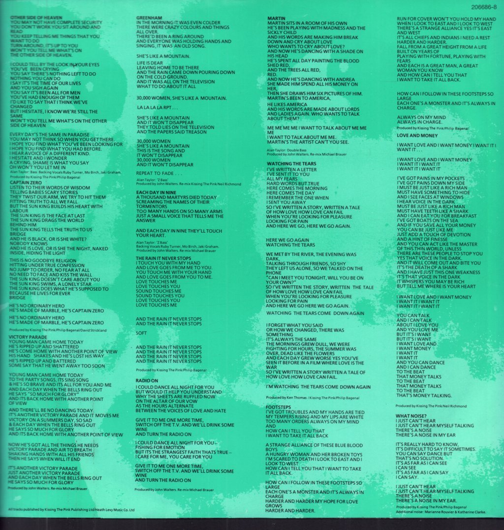 Kissing The Pink - What Noise - Lp