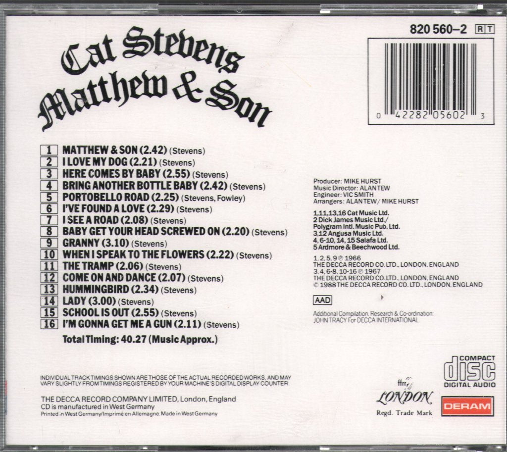 Cat Stevens - Matthew & Son - Cd