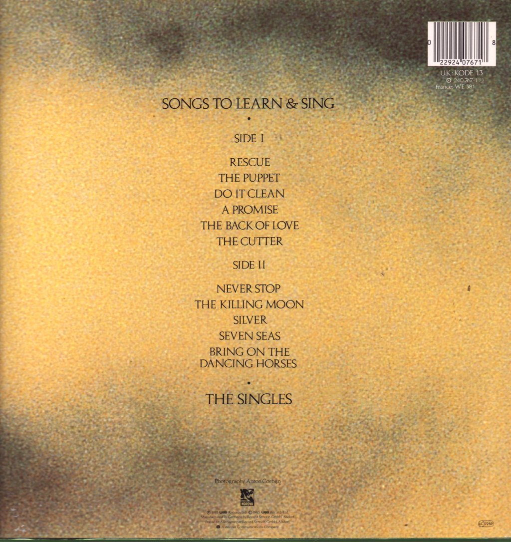 Echo & The Bunnymen - Songs To Learn And Sing - Lp