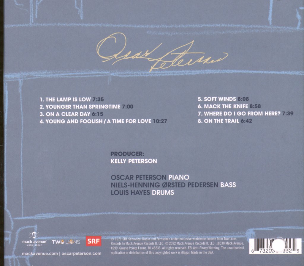 Oscar Peterson - On A Clear Day: The Oscar Peterson Trio - Live In Zurich, 1971 - Cd