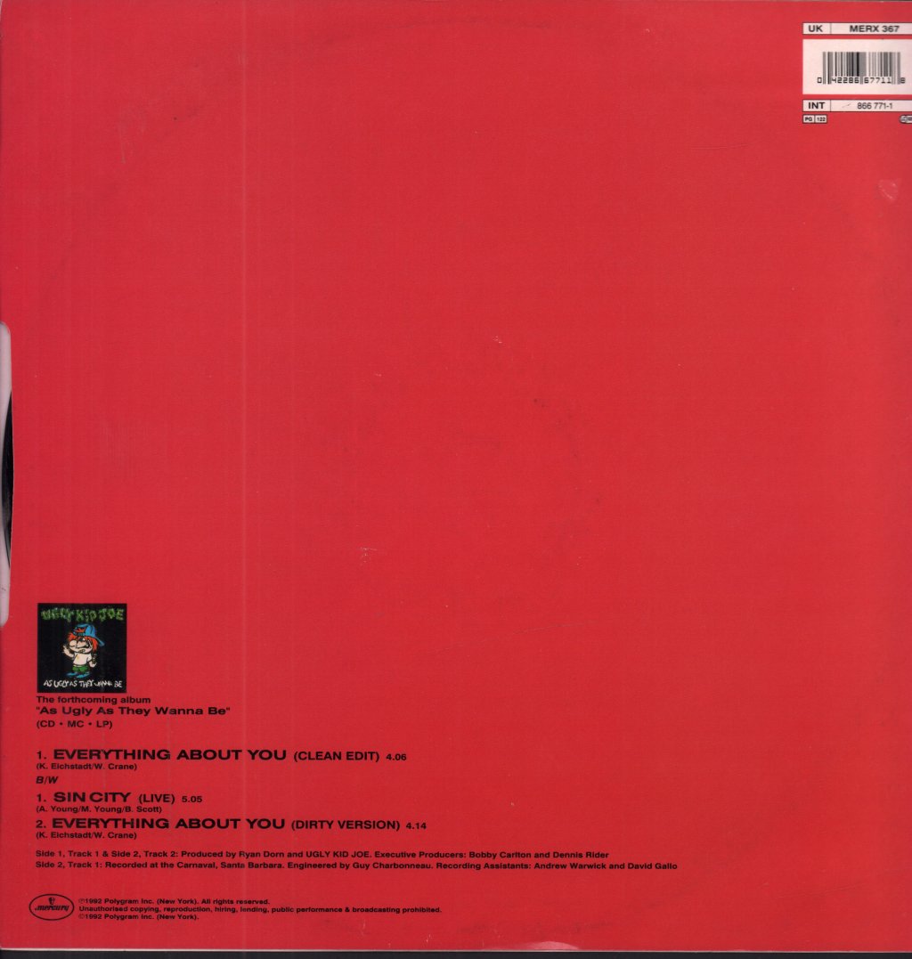 Ugly Kid Joe - Everything About You - 12 Inch