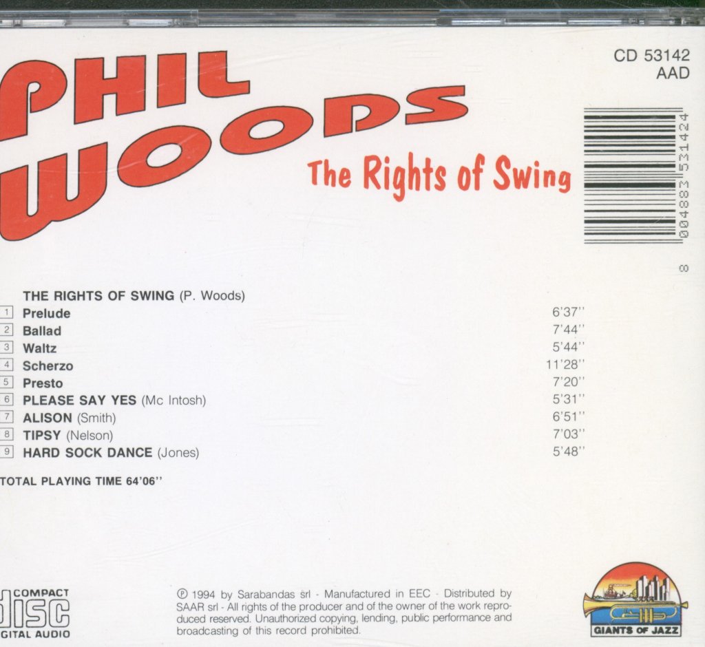 Phil Woods - Rights Of Swing - Cd