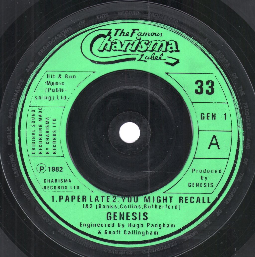 Genesis - Paperlate - 7 Inch