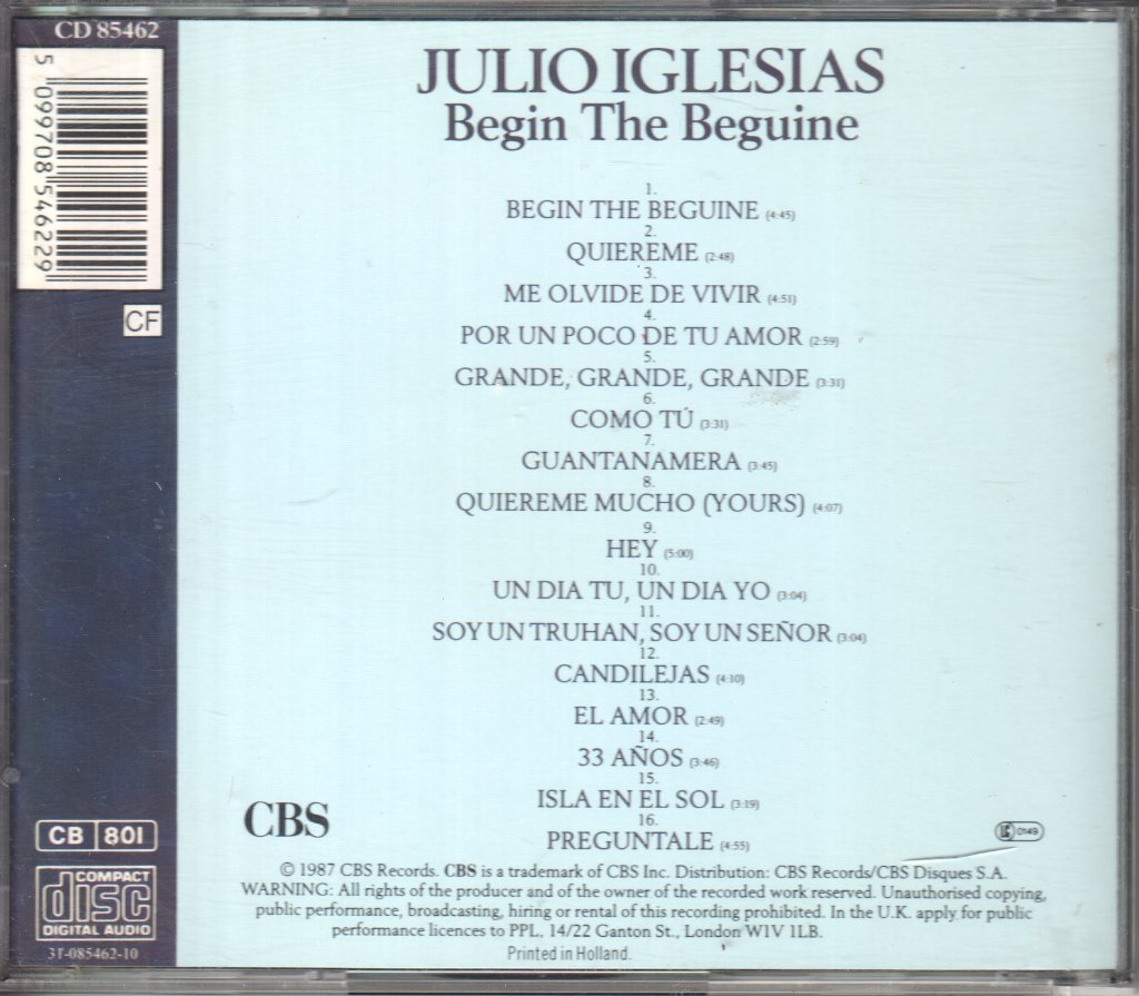 Julio Iglesias - Begin The Beguine - Cd