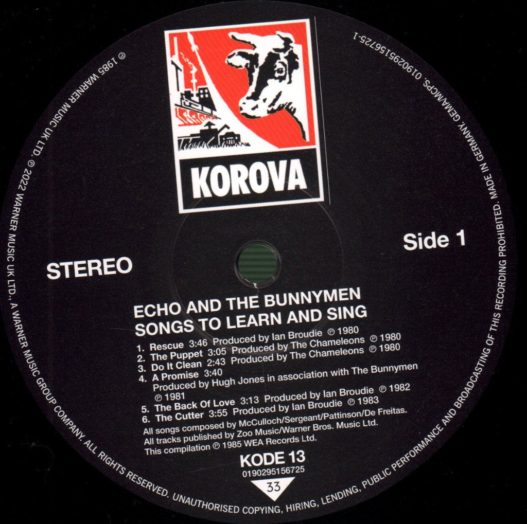 Echo And The Bunnymen - Songs To Learn & Sing (Best Of) - Lp