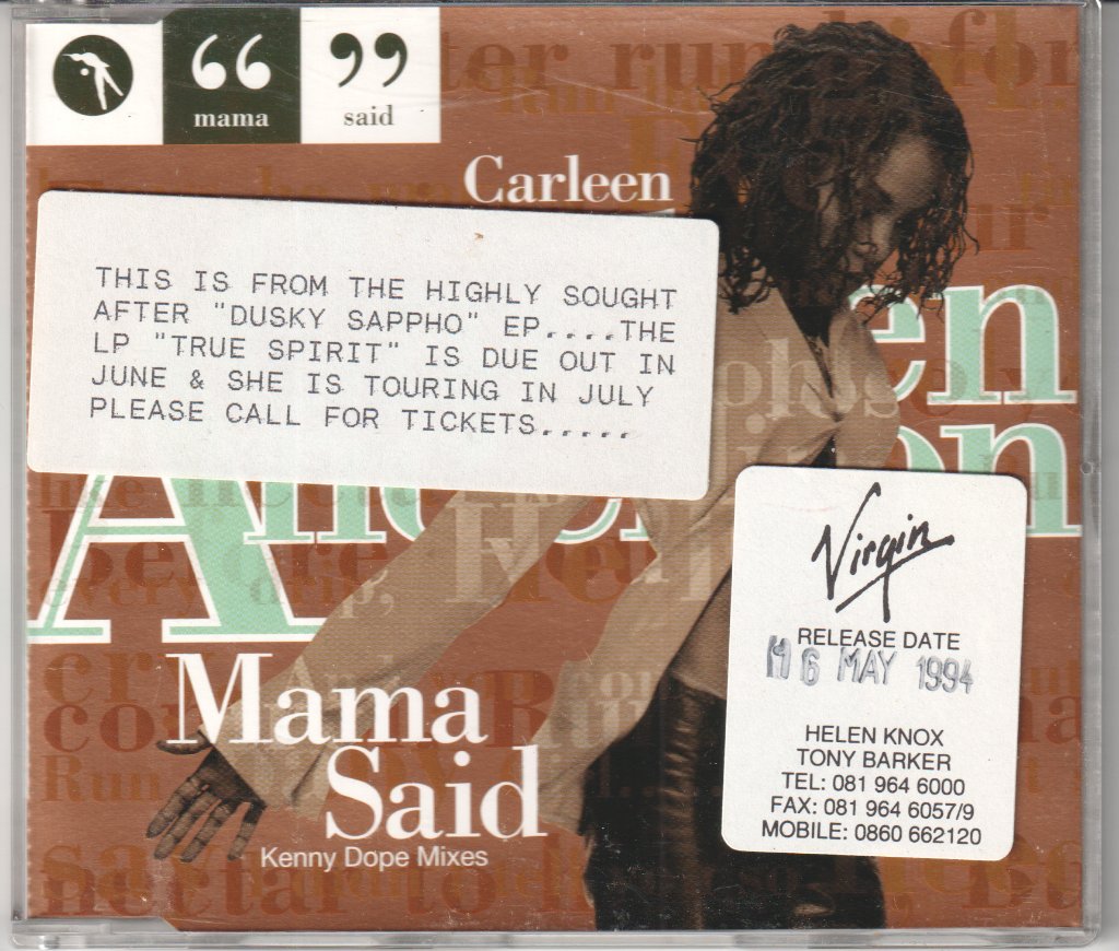 Carleen Anderson - Mama Said (Kenny Dope Mixes) - Cd