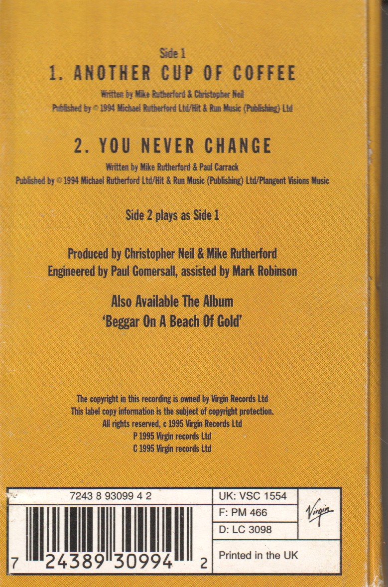Mike And The Mechanics - Another Cup Of Coffee - Cassette