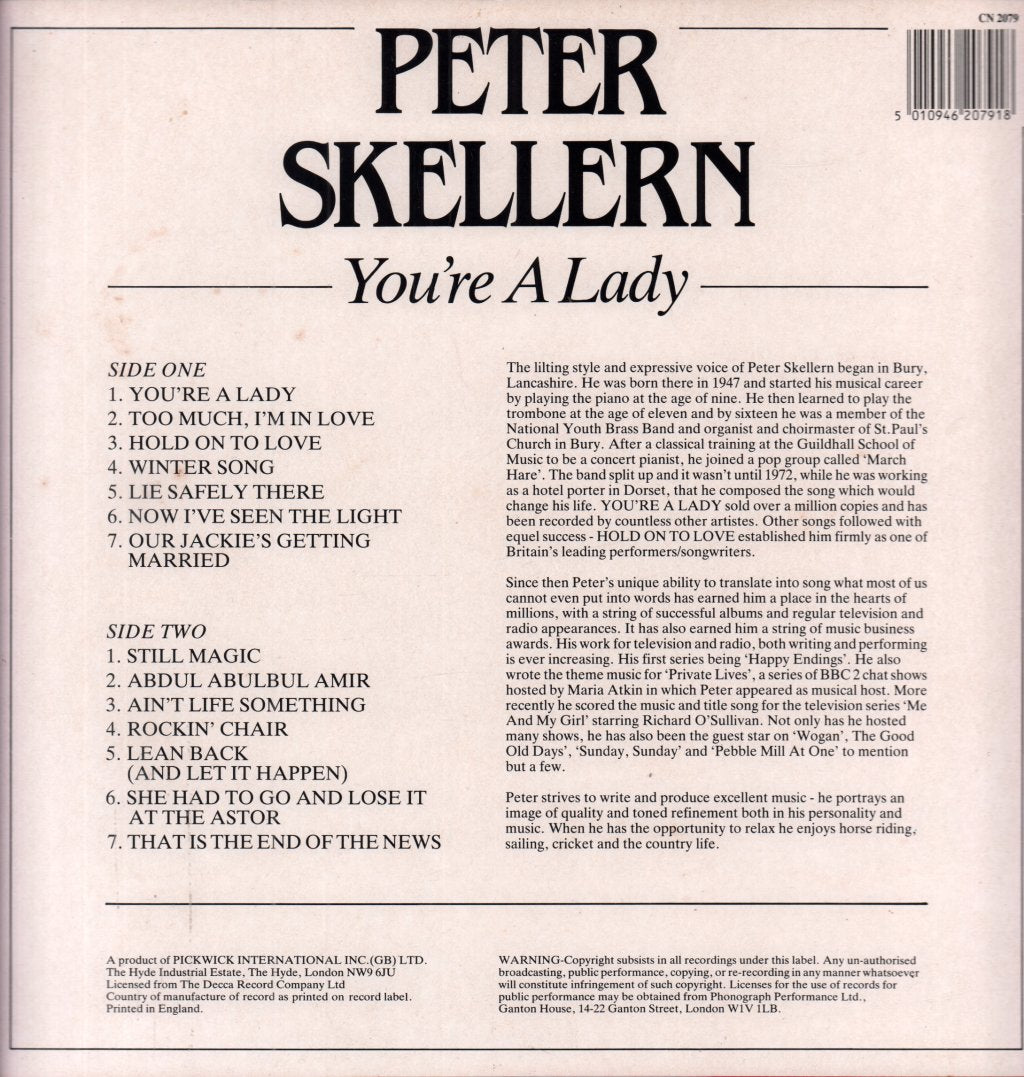 Peter Skellern - You're A Lady - Lp