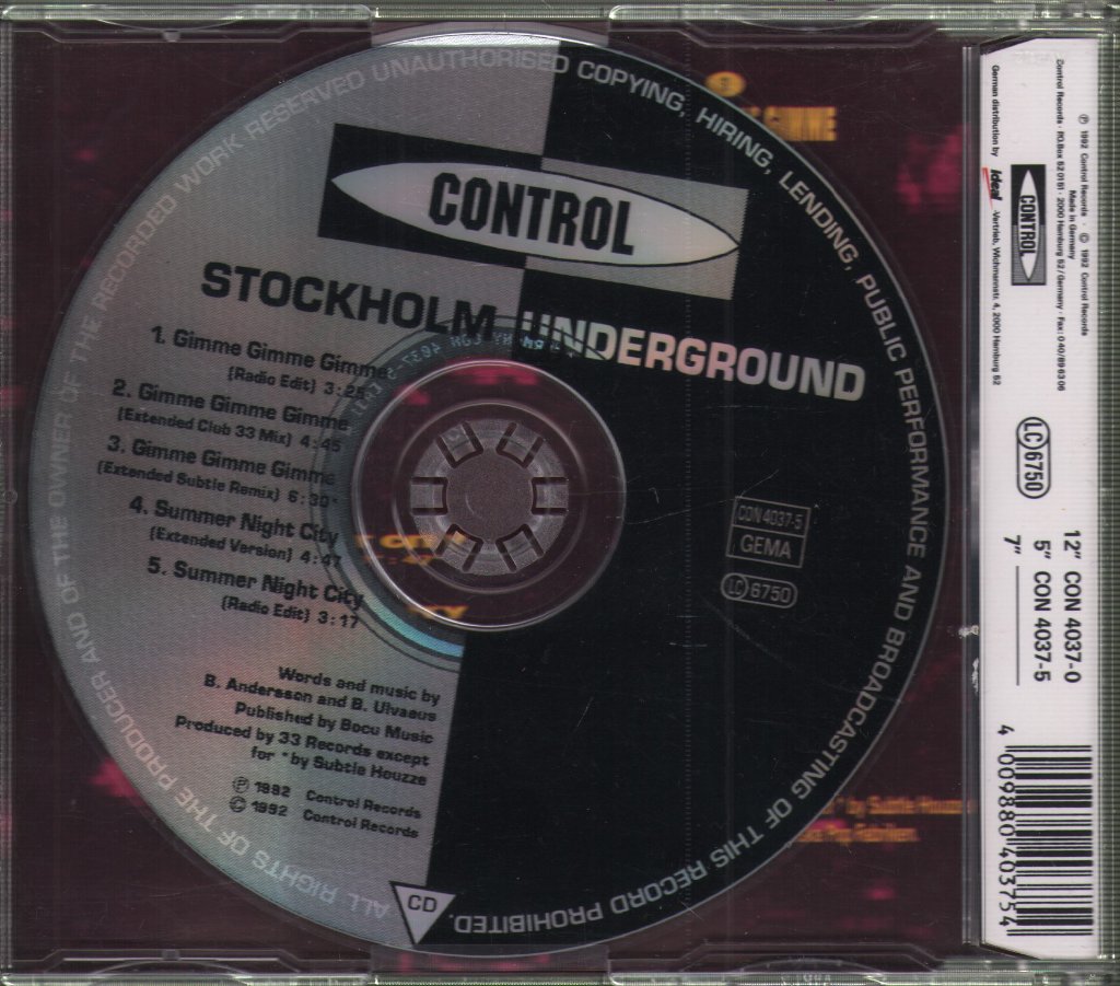Stockholm Underground - Gimme Gimme Gimme & Summer Night City - Cd