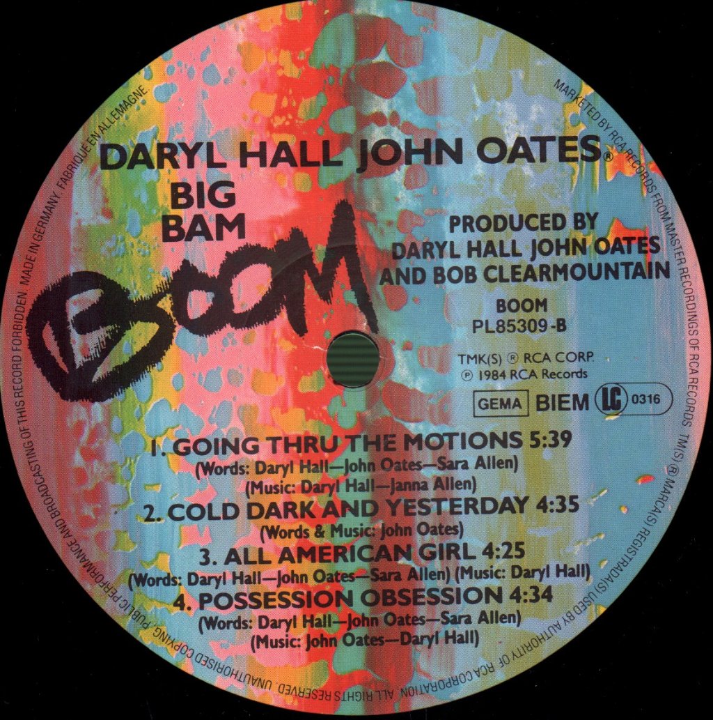 Hall And Oates - Big Bam Boom - Lp