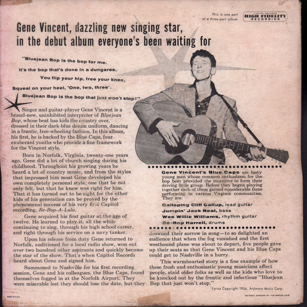 Gene Vincent & His Blue Caps - Bluejean Bop! (Part 3) - 7 Inch