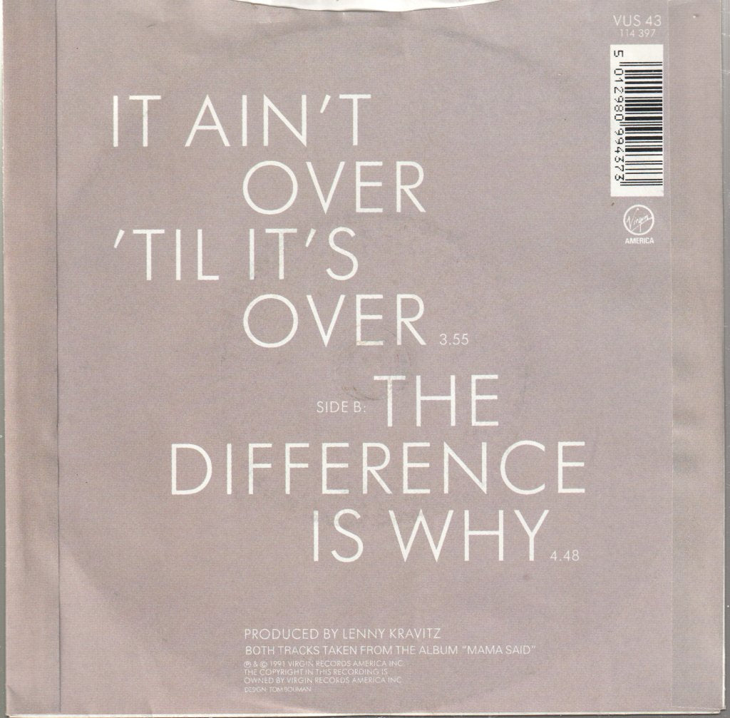 Lenny Kravitz - It Ain't Over Til It's Over - 7 Inch