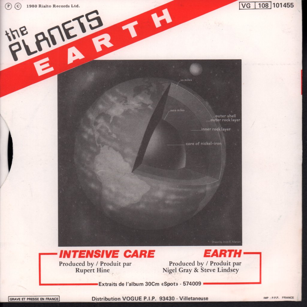 Planets (Synth Pop/New Wave Group) - Intensive Care - 7 Inch