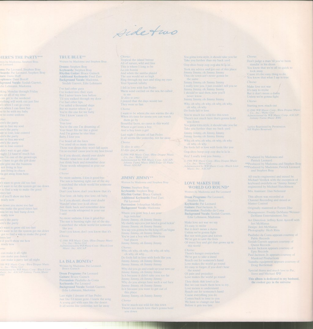 Madonna - True Blue - Lp