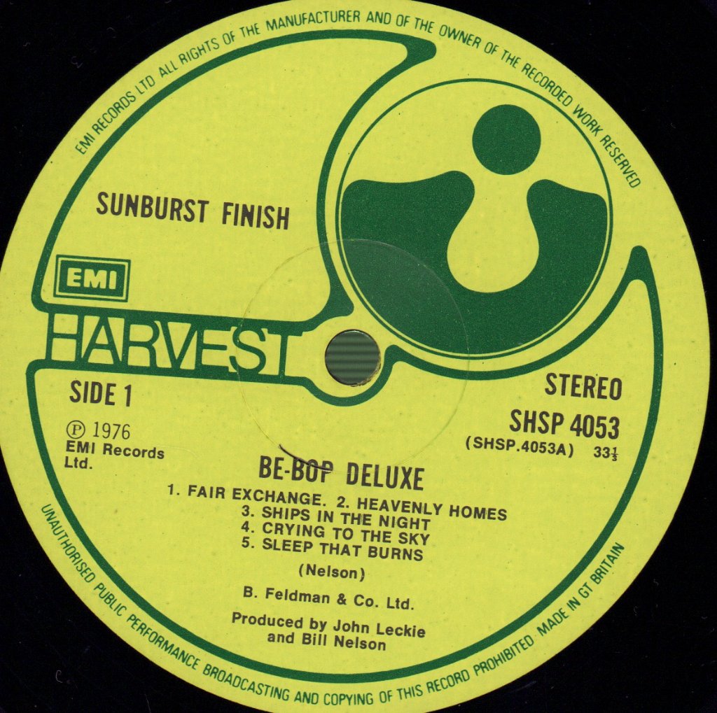 Be Bop Deluxe - Sunburst Finish - Lp