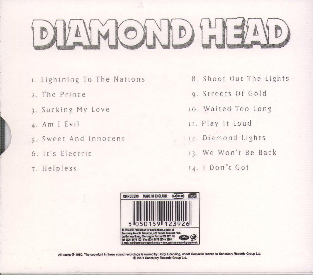 Diamond Head (Nwobhm Group) - Lightning To The Nations - Cd