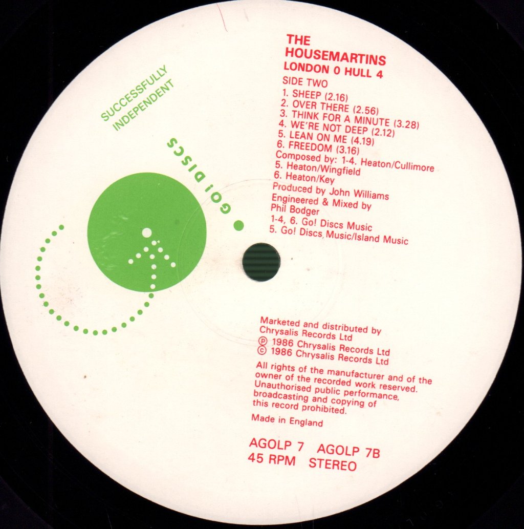 Housemartins - London 0 Hull 4 - Lp