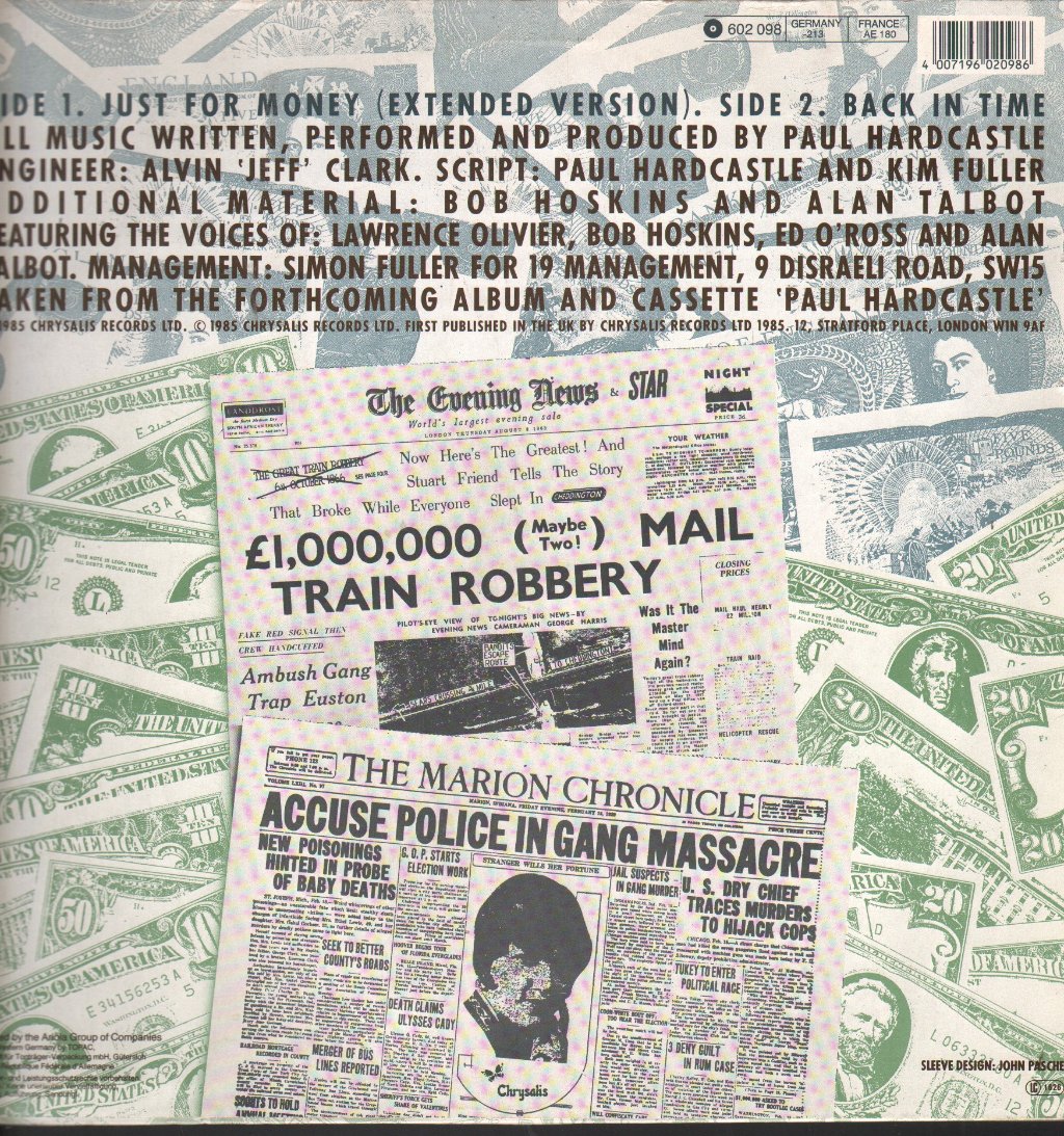 Paul Hardcastle - Just For Money (Extended Version) - 12 Inch