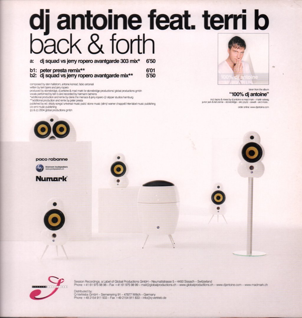 DJ ANTOINE FEAT. TERRI B - Back & Forth (Remixes) - 12 Inch