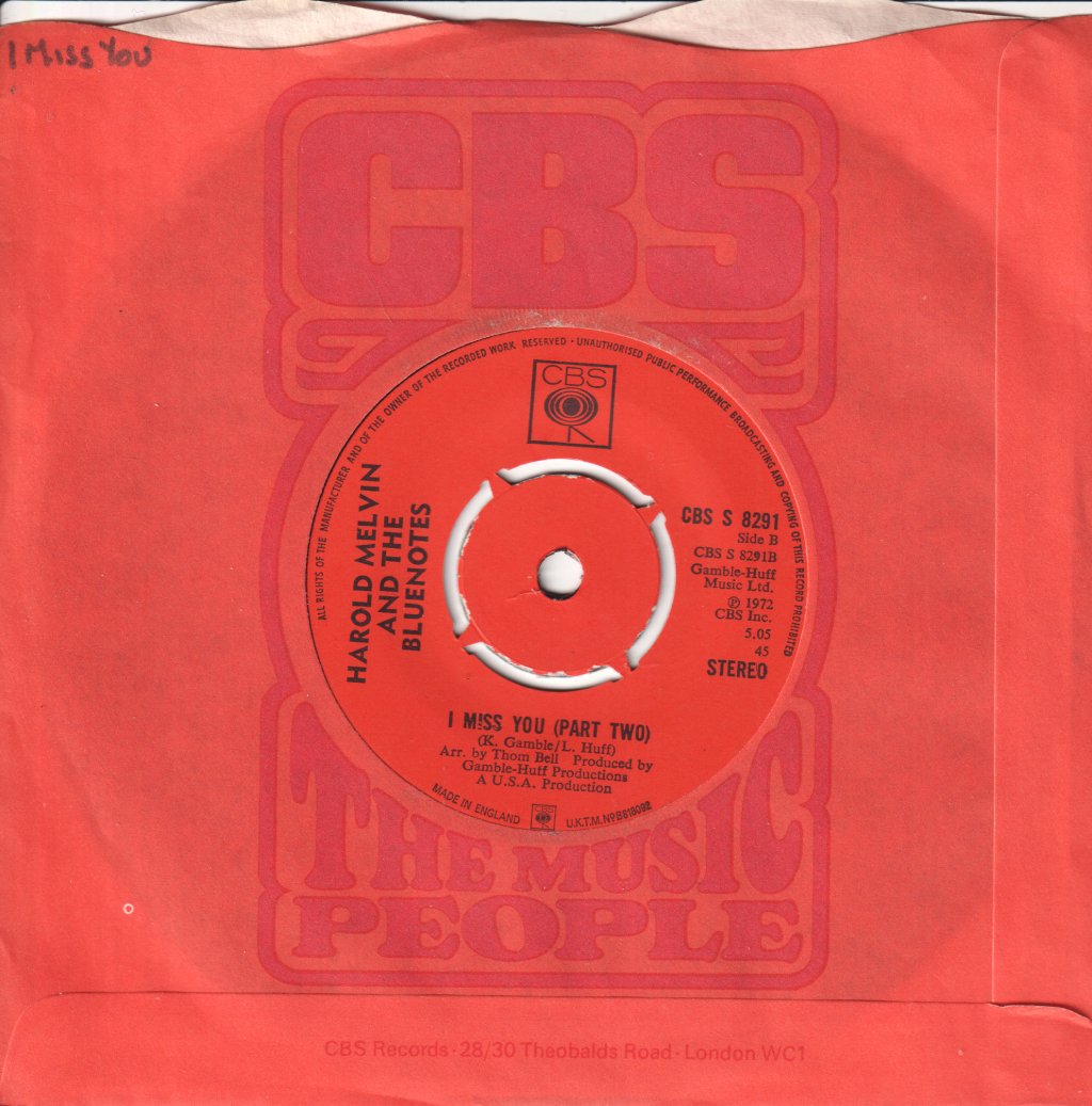 Harold Melvin And The Blue Notes - I Miss You - 7 Inch