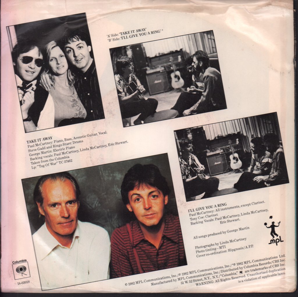 Paul McCartney - Take It Away - 7 Inch